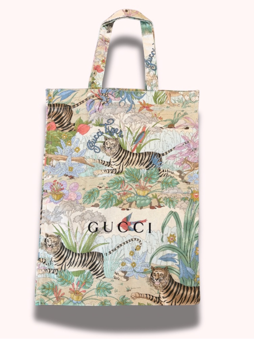 Gucci Beauty Tiger Botanical Canvas Tote Bag Shopper